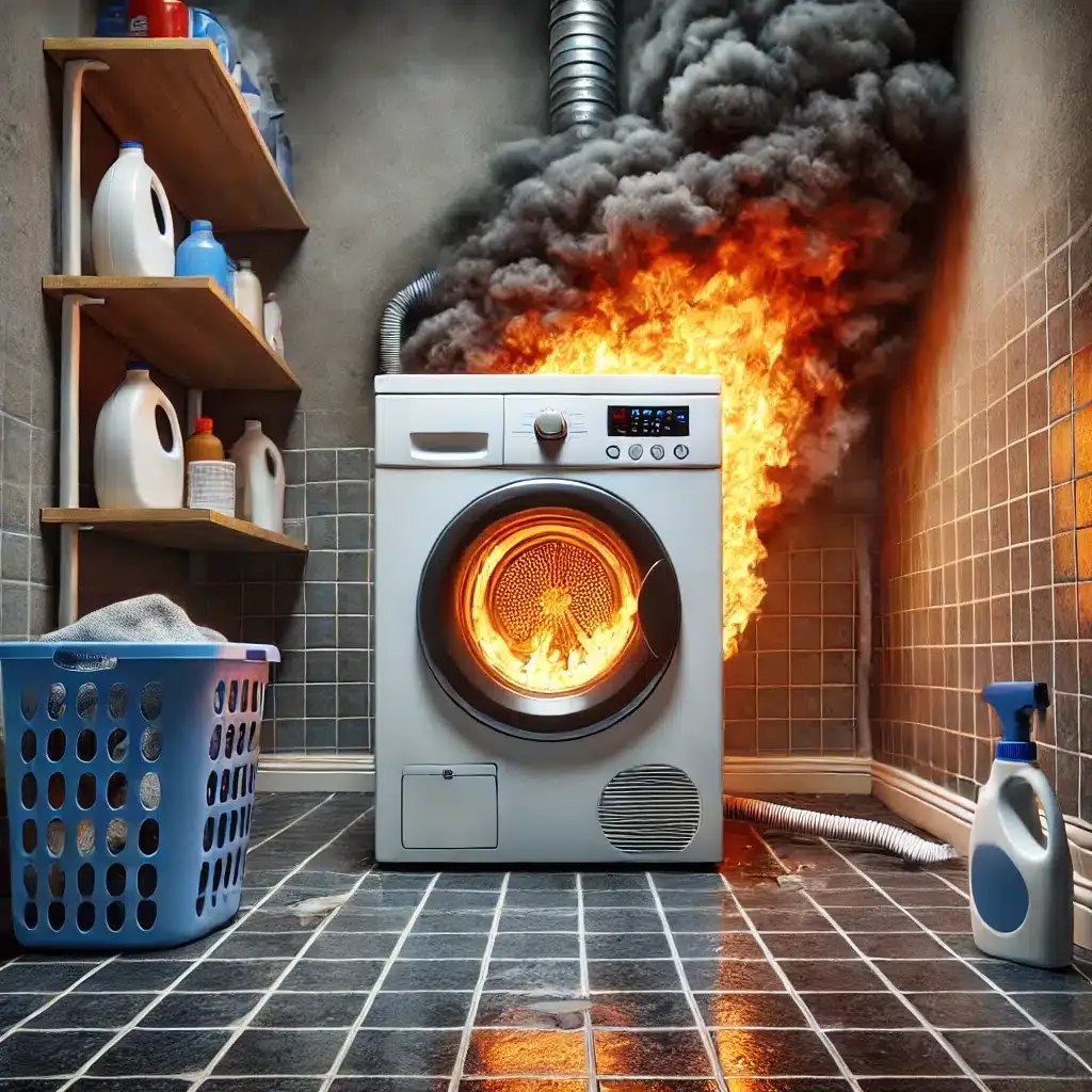 Dryer vent on fire