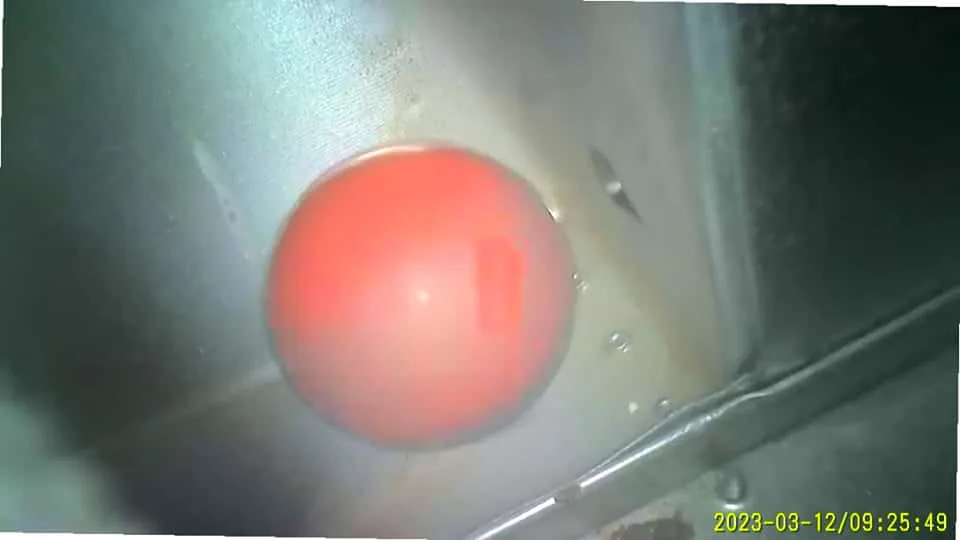 Red ball found during duct service