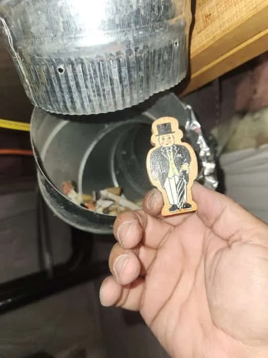 Toy figure recovered from air duct during professional cleaning service