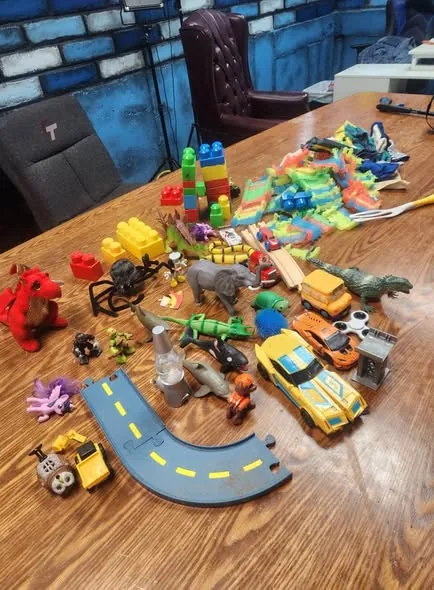 Various toys and small items removed from home air duct system